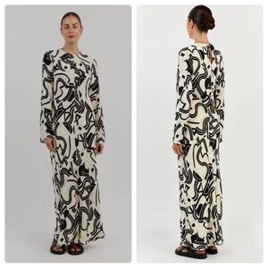 DISSH Layton Sleeved Dress Cream Viscose Size 2